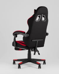 Кресло спортивное TopChairs Prophet с оттоманкой ткань черно-красный