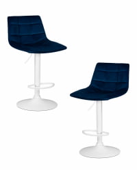 Стул барный DOBRIN TAILOR WHITE (синий велюр (MJ9-117)) 2 шт