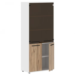 Шкаф комбинированный EDIS EHCS 85.2 Дуб Денвер светлый Черный Белый