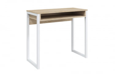 Дизайнерский стол Леонардо, дуб сонома светлый/белый