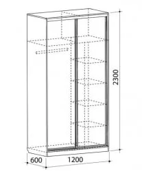 Детский шкафы-купе Рио 2-600 Дуб млечный / Крем