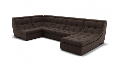 Диван Монако-4 (ЗР) Цвет фасада: Коричневый; Тип: Универсальный; Материал фасада: Металл/Велюр