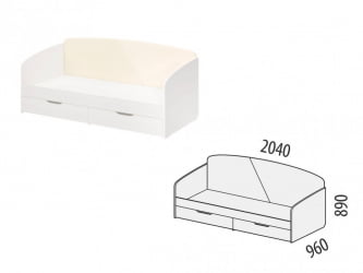 Односпальная кровать Монако 903.05 Белый шпон/Даллас Айвори