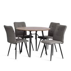 Стул обеденный Bari флок , 46х55х89, серый/черный, 29