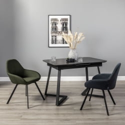 Стол Роналдо раздвиж. 120-160 Темный мрамор/Бабочка