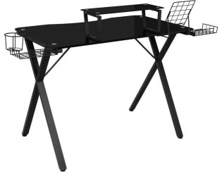 Стеклянный компьютерный стол GD-06 Black (черный)