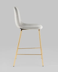 Стул полубарный Валенсия SN велюр Серый золотые ножки