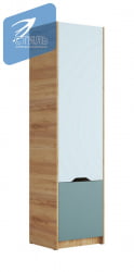Голубой шкаф RICH ШК-001 Мята/Сумеречный голубой/дуб крафт золотой