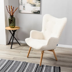 Кресло Хайбэк бежевый/нат. бук