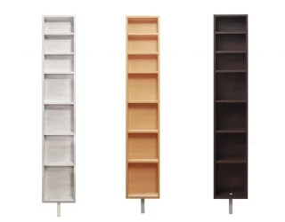 Шкаф в белом глянцевом стекле Зум Шелф Молочный дуб