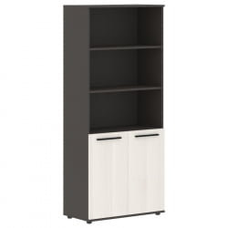 Шкаф с одним комплектом глухих малых дверей ЕДИС ЕХCС 85.5 Ясень Траун Черный Мокко / EDIS EHCS