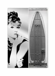 Узкий шкаф в прихожую Iron Slim Print (левый, купе) Венге