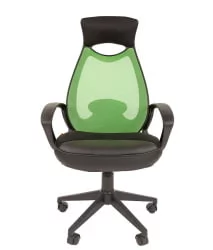 Кресло для руководителя CHAIRMAN 840 black Сетчатый акрил/зеленый