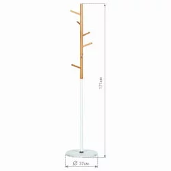 Напольная вешалка для одежды BRABIX CR-1906 на мраморном диске Белый