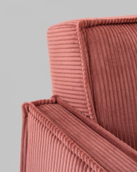 Диван прямой Кассель велюр рельефный коралловый