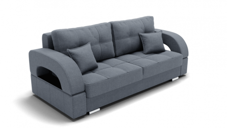 Диван Элита-1 (ЗР) Цвет фасада: Серый; Тип: Прямой; Материал фасада: Металл/Велюр