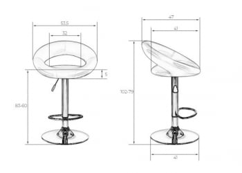 Стул барный DOBRIN MIRA (оранжевый) 2 шт