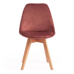 Стул TULIP SOFT (mod. 74) вельвет/дерево , 54 х 47 х 83 см , коралловый (HLR 44)/натуральный