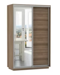 Шкаф-купе двухдверный Экспресс Дуо Медиум 1400х2200h Ясень шимо тёмный