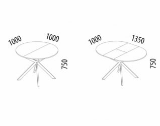 Круглый раздвижной стол Орфей 49.1 Мрамор темный