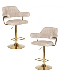 Стул барный ДОБРИН CХАРЛЙ ГОЛД (бежевый твид (ЛЕО26)) 2 шт / DOBRIN CHARLY GOLD (LEO26))