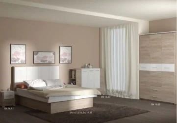 Спальня №1 Импульс SN16 Дуб сонома/белый глянец