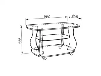 Стол журнальный Барон №2 модуль 01 Дуб млечный
