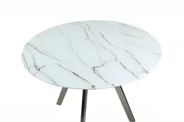 Круглый стол из стекла Хьюстон D100 Белый