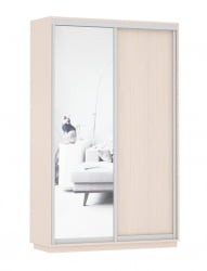 Шкаф-купе двухдверный Экспресс Дуо Медиум 1400х2200h Дуб молочный