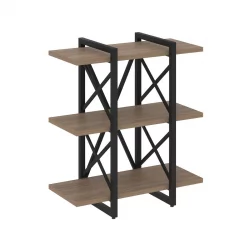 Стеллаж на регулируемых опорах - 3 полки LOFT VR.L-MST.O-3.4V Металл черный Дуб Аризона