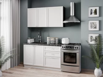 Тумба кухонная 600 с 3 ящиками ЛЮКС (4) Джулия ЛД 284.910.000.080 Черный Белый