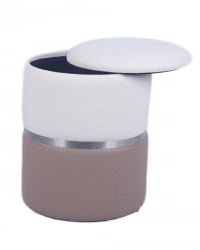 Пуф Кэрри с ящиком светло-коричневый шенилл с экокожей