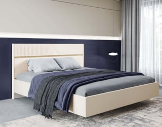 Кровать с подъемным механизмом Монако 903.36 Белый шпон/Даллас Айвори