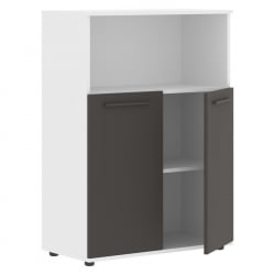 Шкаф с глухими малыми дверьми ЕДИС ЕМCС 85.3 Мокко Мокко Белый / EDIS EMCS