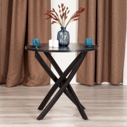 Обеденный стол MANZANA ЛДСП/HPL/металл, 80 х 80 х 75 см, Мрамор черный/черный