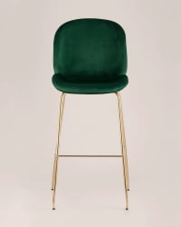 Стул барный Beetle со спинкой изумрудный 2 шт