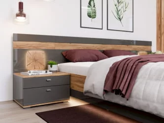 Спальный гарнитур Фиджи №4 Дуб Золотой Антрацит