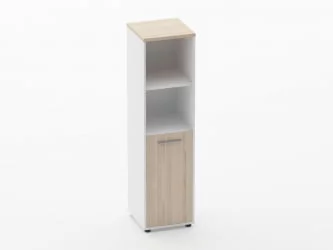 Шкаф 3 узкий 2 полки открытые, 2 полки закрытые Deka 10.16.11Пр Туя/Белый