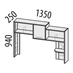 Стол компьютерный с надстройкой Мегаполис 55.14 55.19 Сосна Астрид