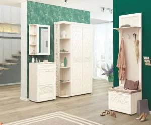 Прихожая в коридор классическая Тиффани 2 Сосна Астрид Мелинга Игуана