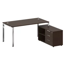 Письменный стол с полками и ящиками METAL SYSTEM DIRECT БГ.СРТ-4.8 Пр Венге Цаво