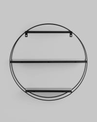 Полка Luna черная Черный мрамор