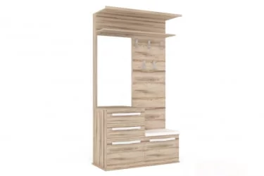 Вешалка комбинированная с зеркалом Марта ЛД 124.110.000 Белый Дезира Эш