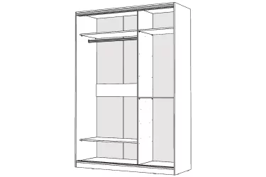 Белый шкаф-купе с зеркалом Виктория 1400х584х2300, Белый 14ДЗЗЗДЗЗЗ-Б 310-44