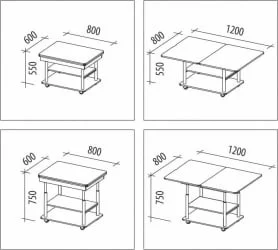 Стол-трансформер Агат-22.2 Дуб кобург