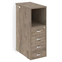 Тумба с подсветкой 4 ящика проходная, средняя ONIX O.R-TV-4.S Тиквуд Темный