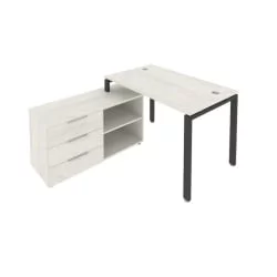 Рабочая станция на П-образном м/к с опорной тумбой левая Метал Сйстем Б.РС-СТС-2.2 Л Наварра/Антрацит / Metal System