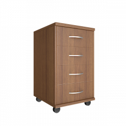 Тумба подкатная (4 ящика, с замком) Riva А.ТМ-4F Орех Гварнери