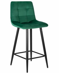 Стул полубарный DOBRIN OLIVIA (черные матовые ножки, зелёный велюр (108-64))