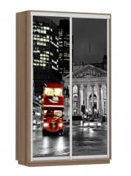 Шкаф-купе двухдверный Экспресс Дуо 1400х2400h Лондон/Ясень шимо тёмный